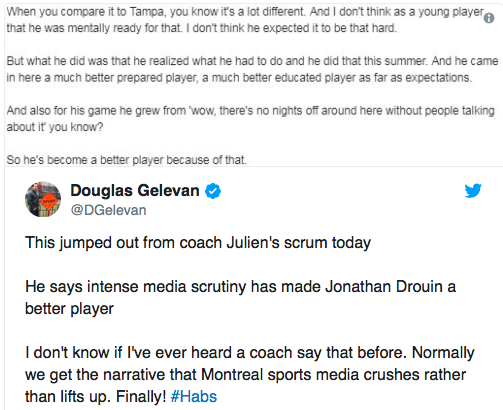 Jonathan Drouin est devenu MEILLEUR...À cause des médias...