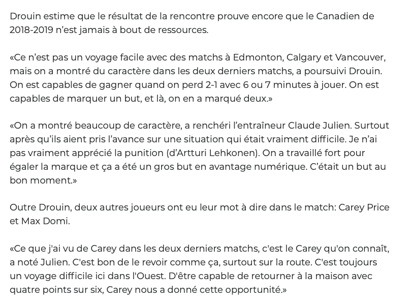 Jonathan Drouin est PRÉTENTIEUX????