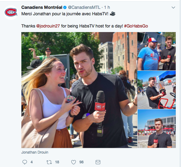  Jonathan Drouin est tellement à l'AISE..