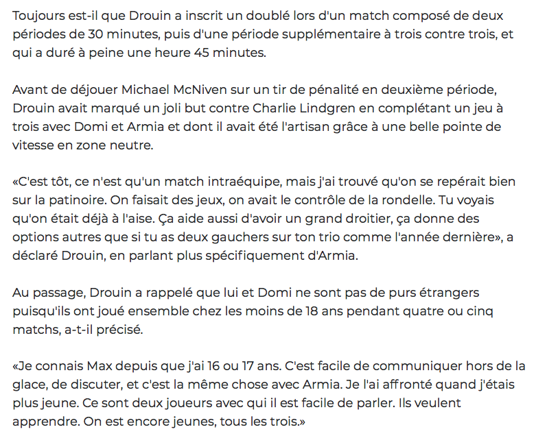 Jonathan Drouin et Michael Peca...les deux grands GAGNANTS..