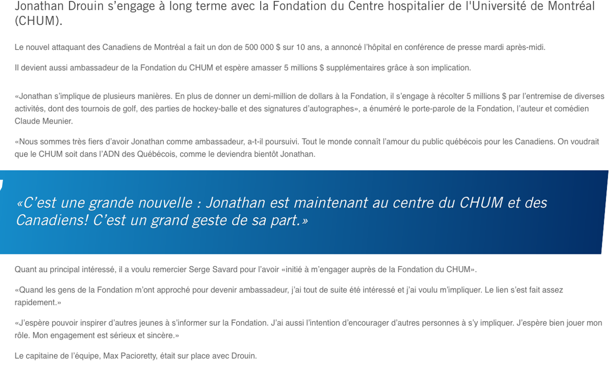 Jonathan Drouin était NERVEUX en TA...lors de son discours...les médias du Québec RACISTES?