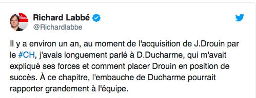 Jonathan Drouin jouera...à l'aile..