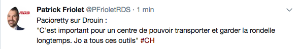 Jonathan Drouin répond qu'il a été un centre...