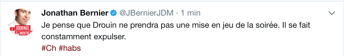 Jonathan Drouin RUSH en TA sur les mises au jeu mais...