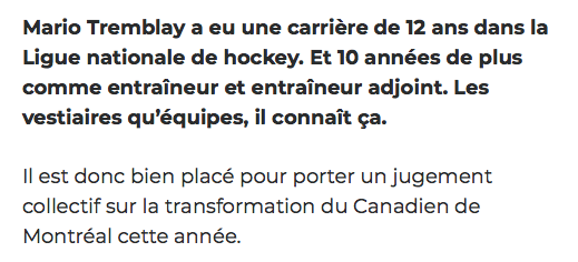 Jonathan Drouin sait que Mario Tremblay est SAOUL..