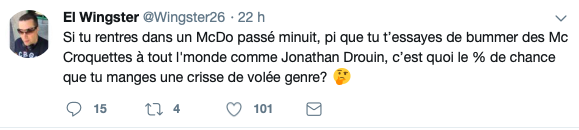 Jonathan Drouin.. Se serait fait CASSER la GUEULE SOLIDE....