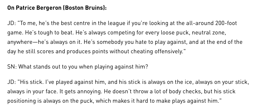 Jonathan Drouin veut être comme Patrice Bergeron...avant Auston Matthews???????