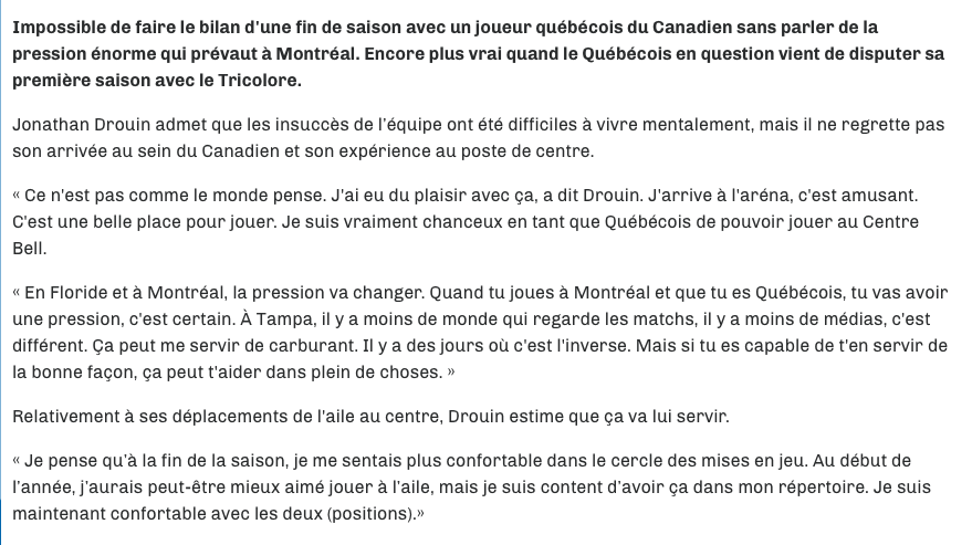 Jonathan Drouin...est bel et bien tombé dans la SOUPE MAGIQUE...