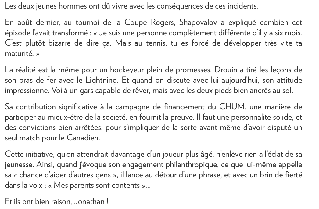 Jonathan Drouin...le SHAPOVALOV du hockey..