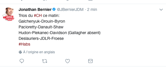 Jonathan Drouin...RELANCÉ...par Paul Byron!!!