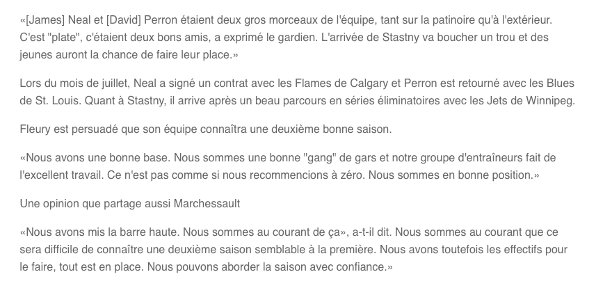 Jonathan Marchessault ne ressent pas de pression...HAHA!!!!