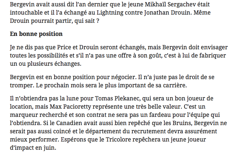 José Théodore en EXTASE...devant le MALHEUR du CH....