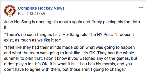 Josh Ho-Sang pour Nikita Scherbak....