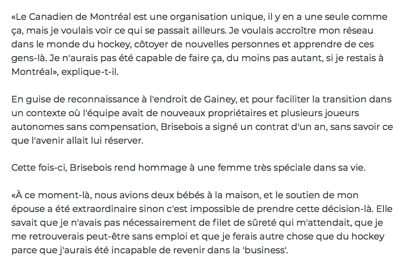 Julien Brisebois...et le PARCOURS digne de CENDRILLON..
