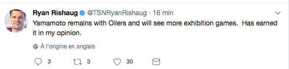 Kailer Yamamoto est sur toutes les lèvres à Edmonton..