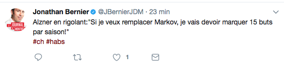 Karl Alzner a fait une JOKE...Qui a MAL passé sur twitter..