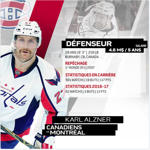 Karl Alzner...a CROSSÉ Marc Bergevin..