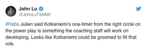 Kotkaniemi sera installé dans le bureau de Chucky...