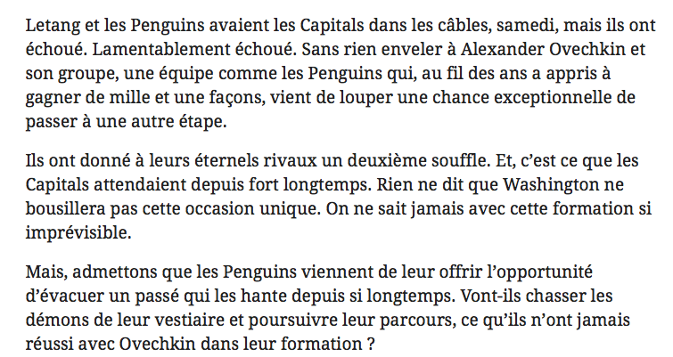 Kris Letang est LYNCHÉ à Pittsburgh...