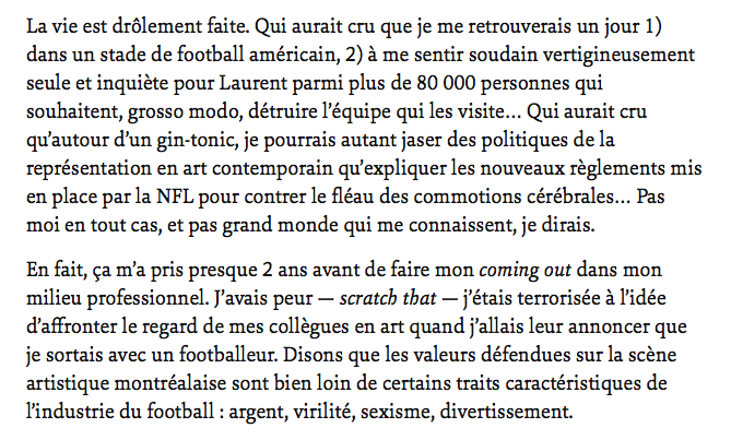 La blonde de Laurent Duvernay-Tardif est FIÈRE...De ne pas être une WAG CLASSIQUE de la NFL...