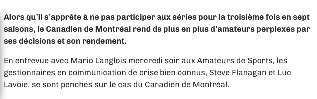 La CRISE...la DÉCHÉANCE...
