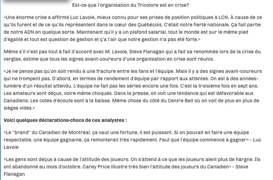 La CRISE...la DÉCHÉANCE...