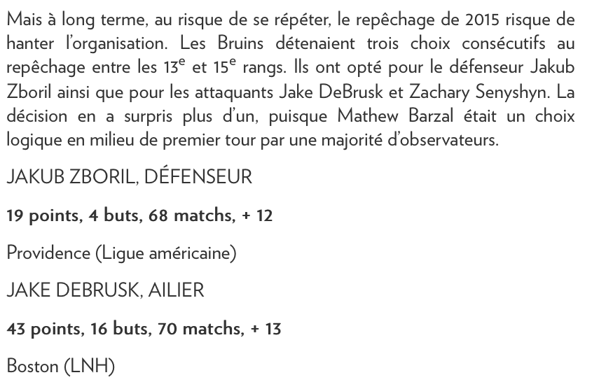 La fenêtre des Bruins est REFERMÉE selon David Krejci....
