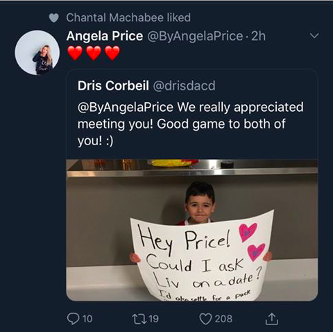 La fille de Carey Price...déjà demandée en DATE...