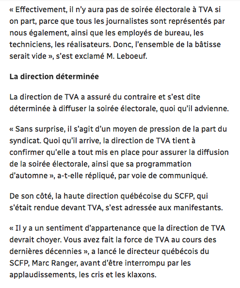 La GRÈVE ILLIMITÉ de TVA qui commencera le 22 septembre..INCLURA TVA Sports...