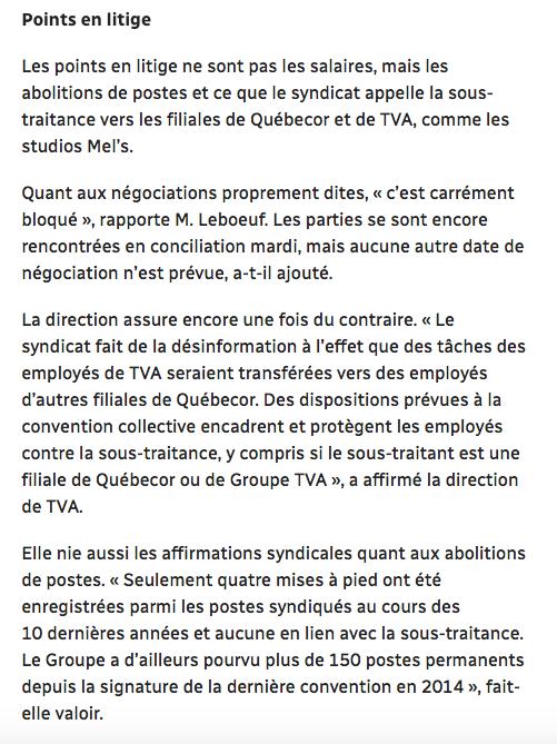 La GRÈVE ILLIMITÉ de TVA qui commencera le 22 septembre..INCLURA TVA Sports...