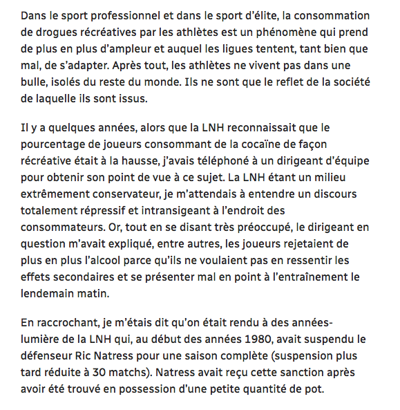 La LÉGALISATION du POT... Va tout changer dans le vestiaire du CH?