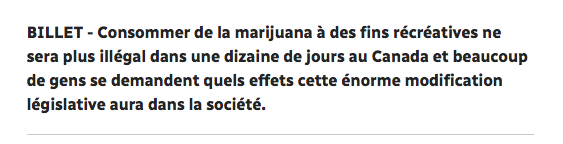 La LÉGALISATION du POT... Va tout changer dans le vestiaire du CH?