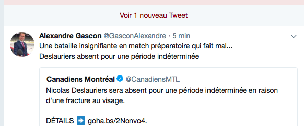 La mère de Nicolas Deslauriers ne doit pas être FIÈRE de lui....