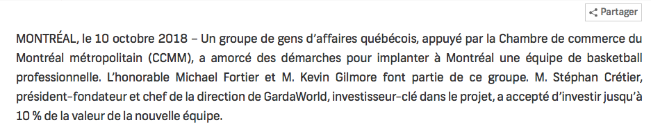 La NBA à Montréal?