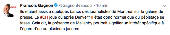 La présence de Scott Mellanby au match des Islanders...