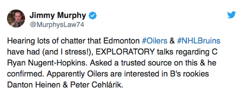 La rumeur de Ryan Nugent-Hopkins à Boston..Est reprise par tout le monde.