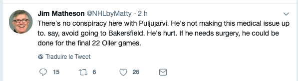 La saison de Jesse Puljujarvi serait TERMINÉE...