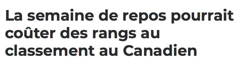 La semaine de CONGÉ...
