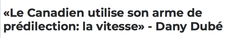La VITESSE du CH... Est en train de TUER la LNH...