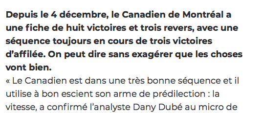 La VITESSE du CH... Est en train de TUER la LNH...