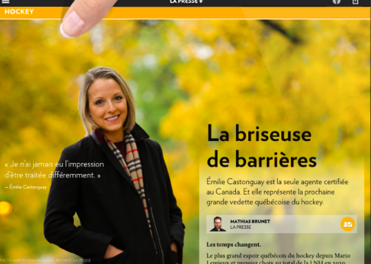 L'agent d'Alexis LAfrenière...est une femme....