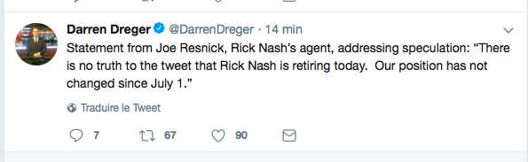 L'agent de Rick Nash est en FURIE!!!!!