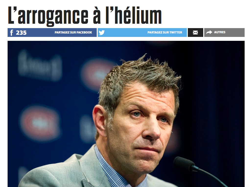  L'ARROGANCE à L'HÉLIUM..Rejean Tremblay DÉTRUIT Marc Bergevin....