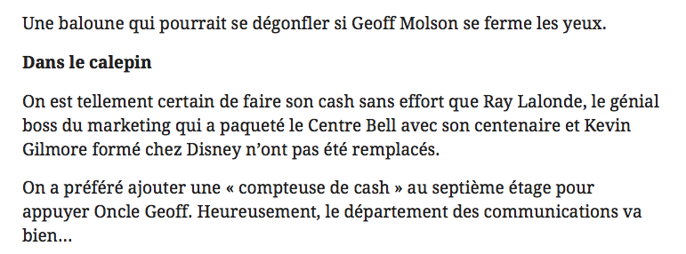 L'ARROGANCE à L'HÉLIUM..Rejean Tremblay DÉTRUIT Marc Bergevin....