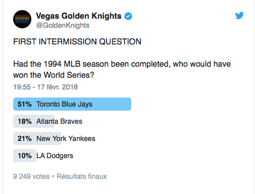 Las Vegas a HUMILIÉ Montréal...sur twitter....