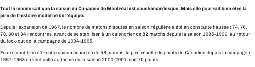 Le 98,5 Sports a raison sur toute la ligne..La PIRE ÉQUIPE de l'HISTOIRE du CH...
