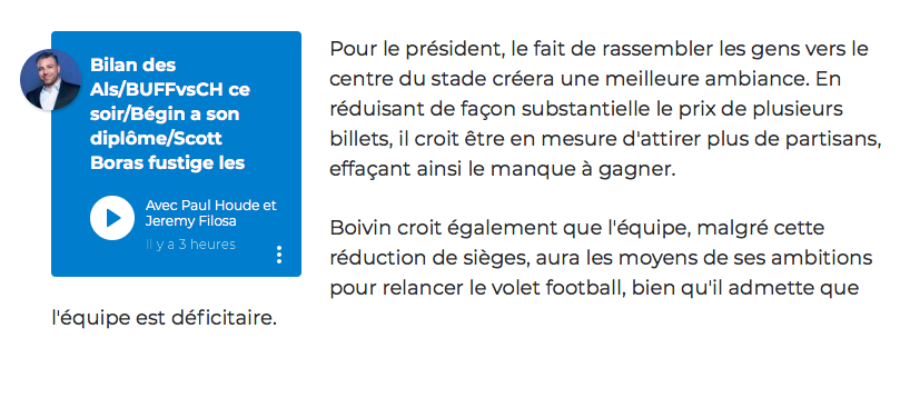 Le BOIVIN JUNIOR..Est comme le MOLSON JUNIOR....
