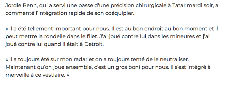 Le BONHEUR de TOMAS TATAR...Va nous amener son chum Gustav Nyquist cet été...