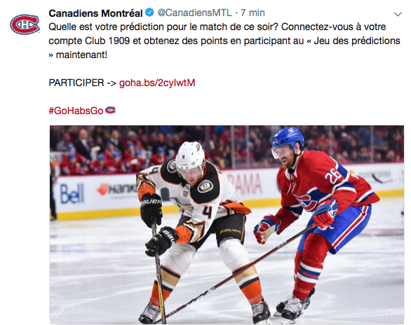 Le Canadien a choisi une drôle de photo...