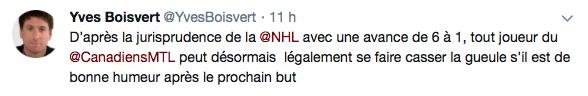 Le Canadien était chanceux de ne pas jouer contre Boston...